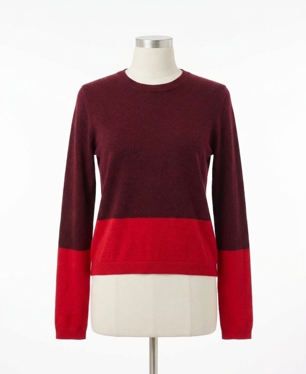 NEW VELVET BY GRAHAM & SPENCER roxy colorblock sweater in syrah